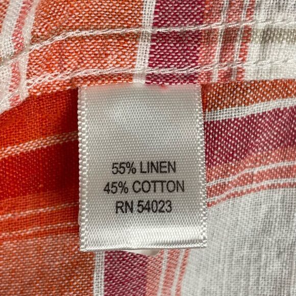 Banana Republic Slim Fit Lenin Blend Plaid Shirt - Men’s M - Picture 6 of 7